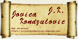 Jovica Kondžulović vizit kartica
